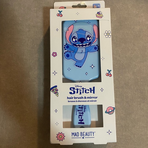 Disney Stitch Blue and Pink Hair Brush & Mirror Set - Picture 1 of 1